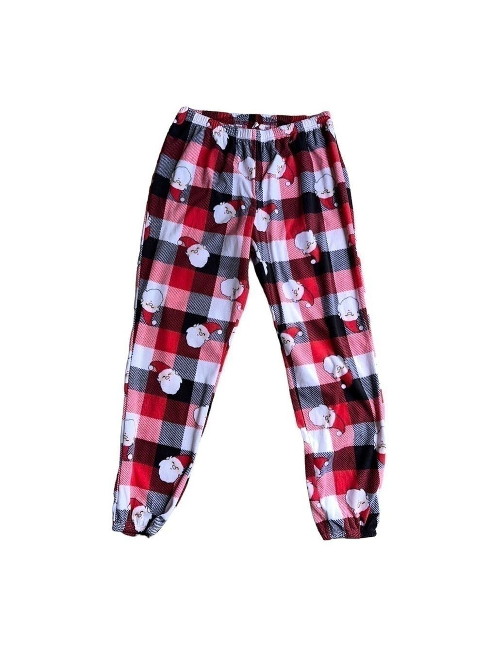 Women’s Christmas Plaid Santa Pajama Set Size Medium Long Brand New With Tags - Picture 3 of 7